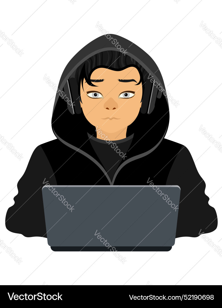 Young Hacker Programmierer es Spezialist Coder Young Hacker Programmierer es Spezialist Coder vektorbild