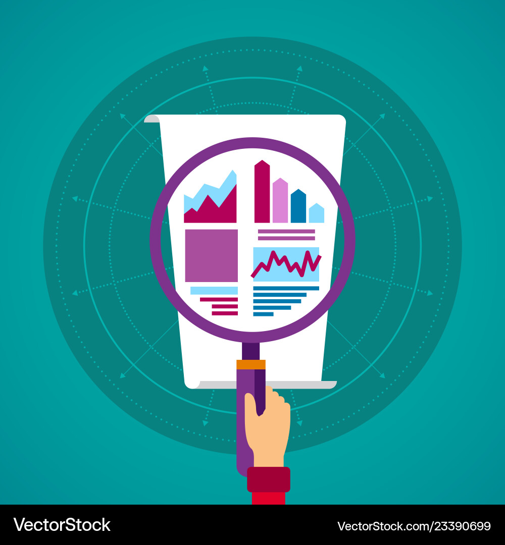 Analysis amp optimization concept in flat style vector image