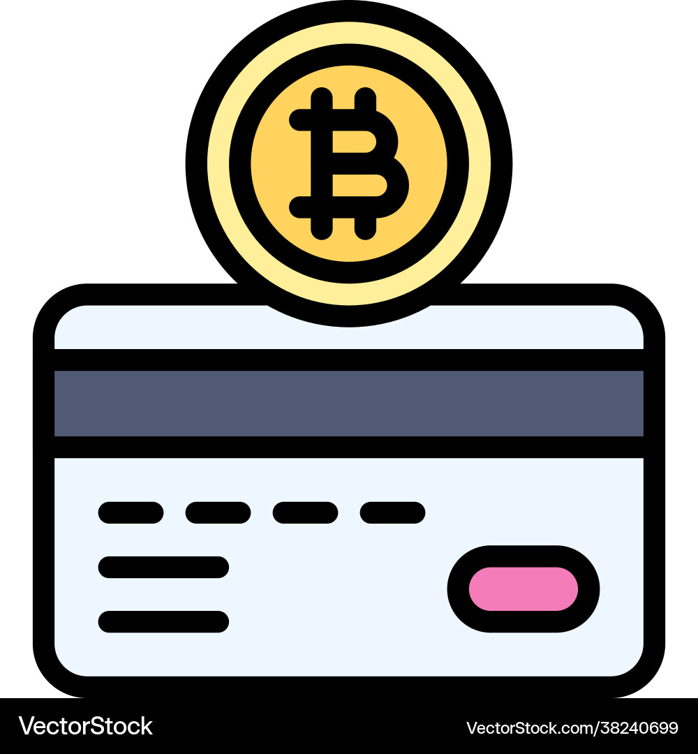 Credit card with bitcoin icon cryptocurrency – Royalty-Free Vector |  VectorStock