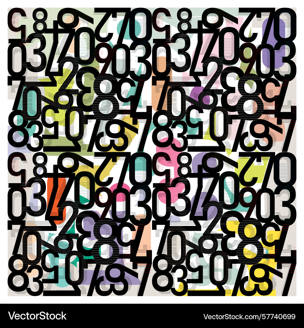 Decorative number print placement Vector Image