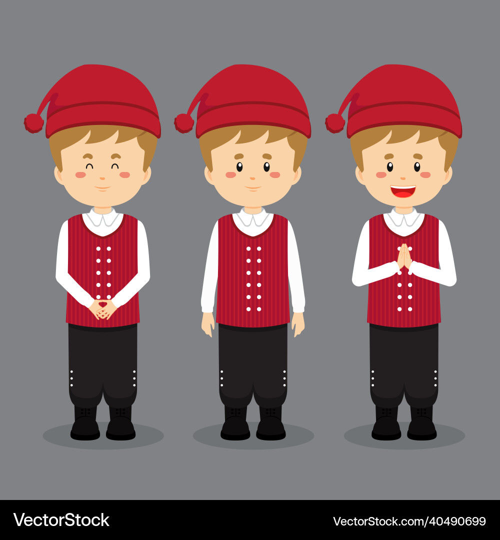 Denmark character with various expression Vector Image