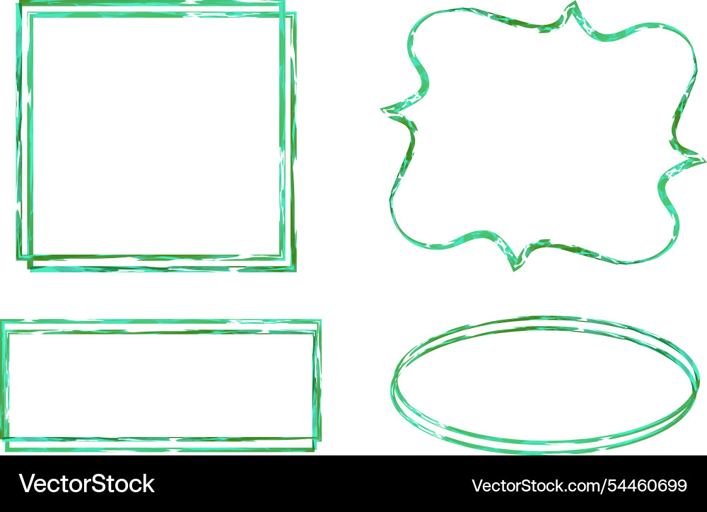 Different frames green color pattern set Different frames green color pattern set Vector Image