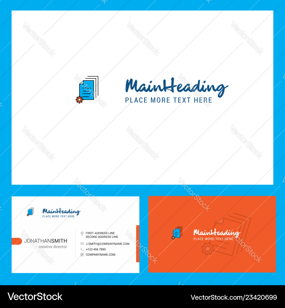 Document setting logo design with tagline front Document setting logo design with tagline front Vector Image