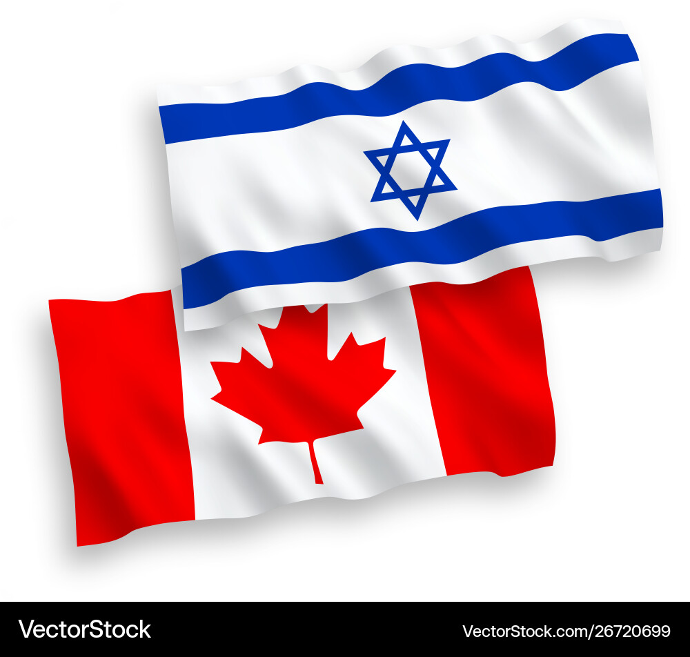 Flags canada and israel on a white background Flags canada and israel on a white background vector image