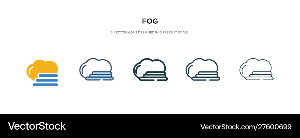 Fog icon in different style two colored vector image