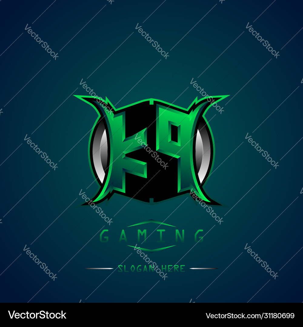 Kp initial logo design cool style for game Kp initial logo design cool style for game Vector Image