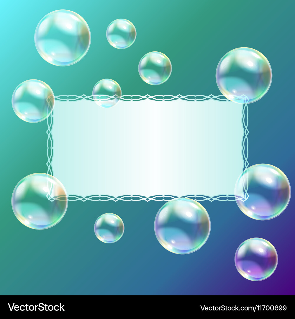 Leaf of paper and soap bubbles Vector Image