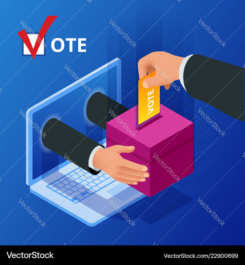 Online Voting & Wahl Konzept Vektorbild