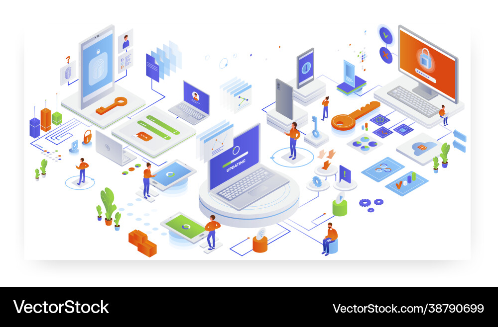 Operating System Update & Upgrade vector image
