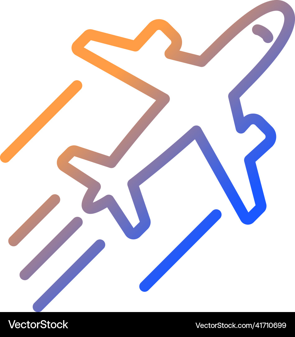 Plane gradient linear icon Plane gradient linear icon vector image