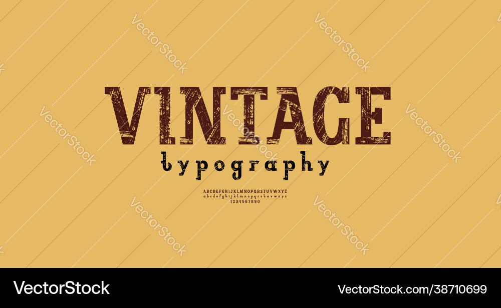 Rustikal Western Slab Serif Font Vektorbild