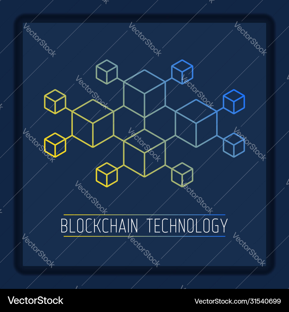 Simple layout with blockchain future technology vector image