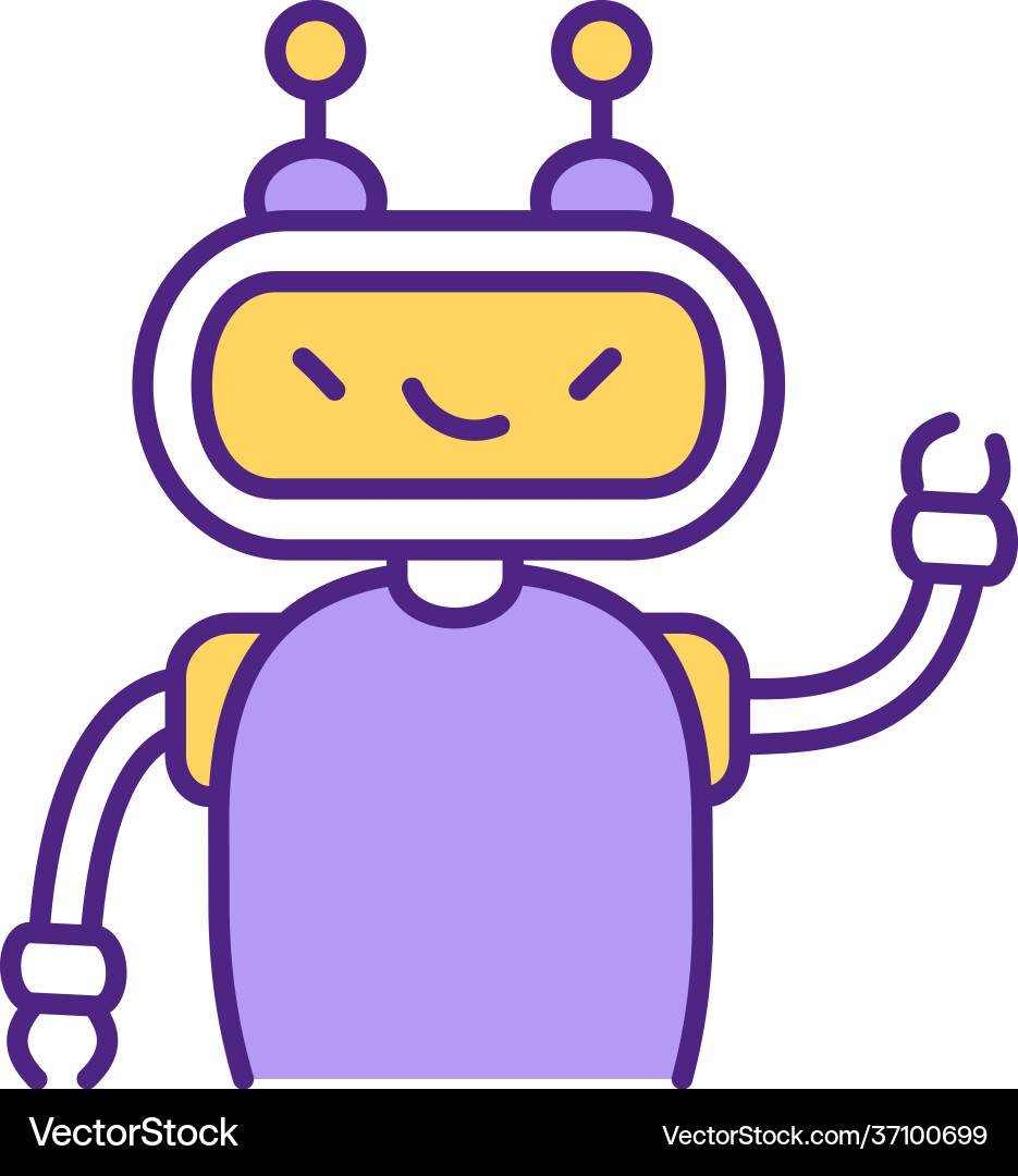 Smiling virtual assistant rgb color icon Smiling virtual assistant rgb color icon vector image