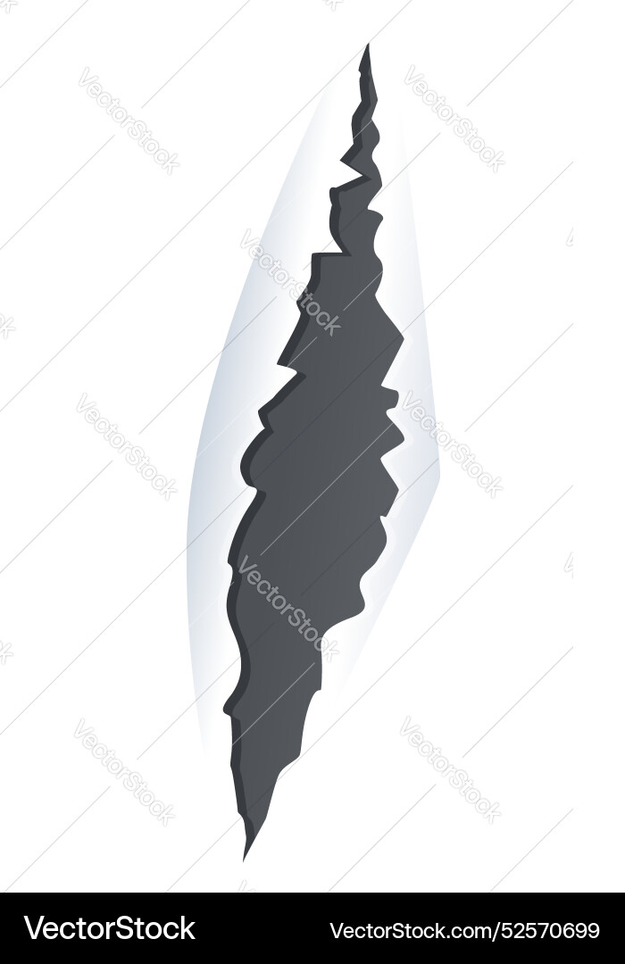 Torn paper hole with ripped edges creating Vector Image
