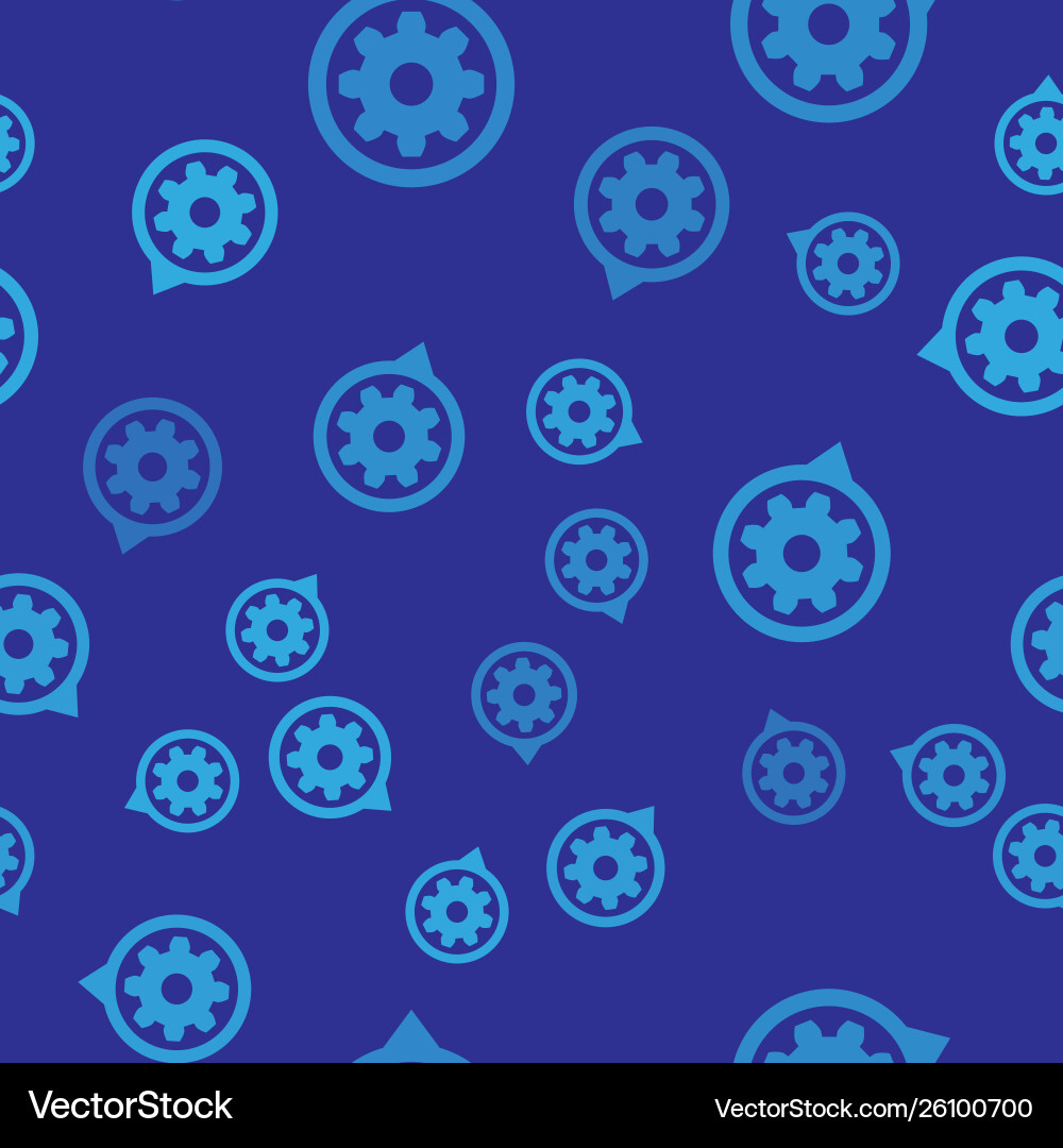 Blue setting icon isolated seamless pattern Vector Image