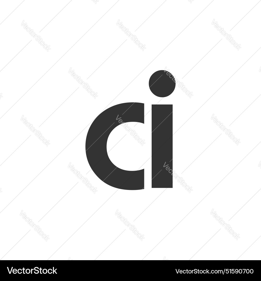 Ci creative geometric initial based modern Vector Image