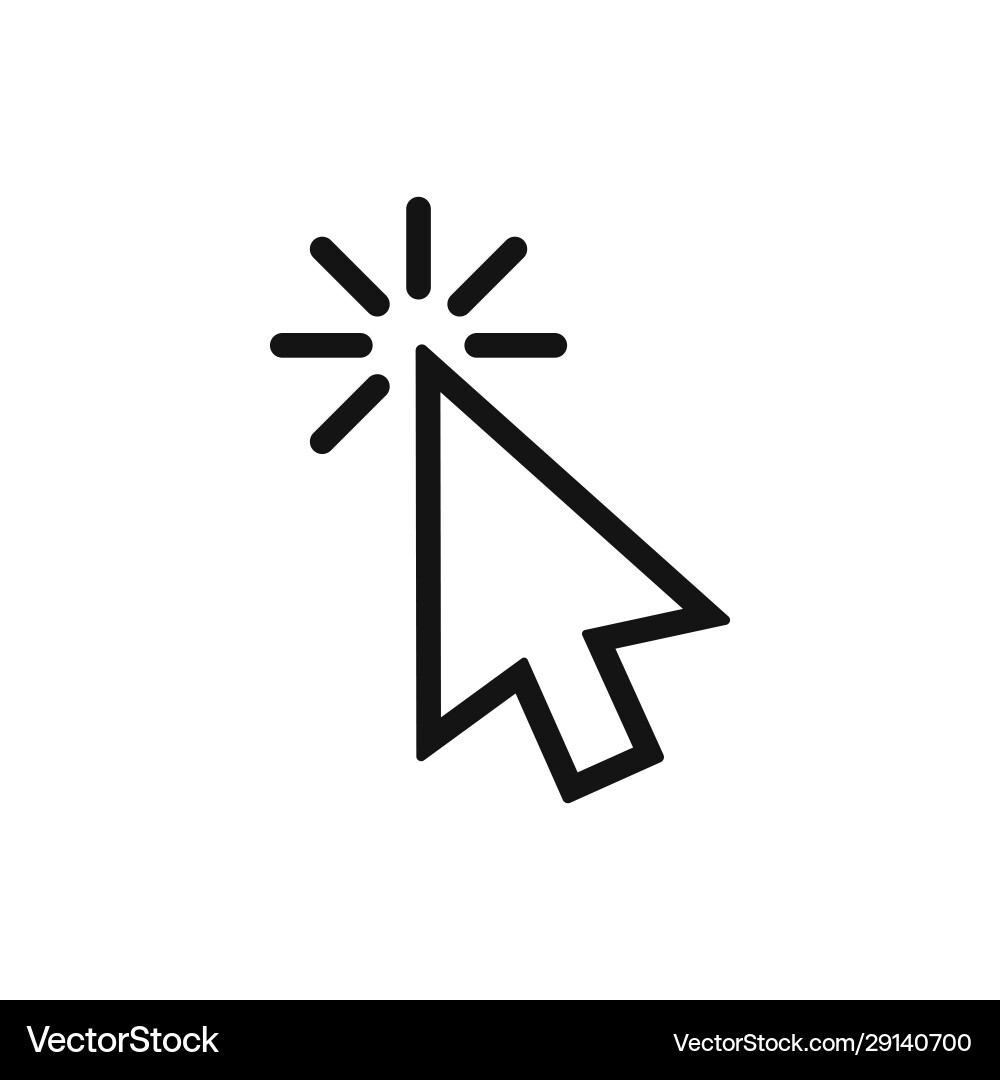 Cursor click on white vector image