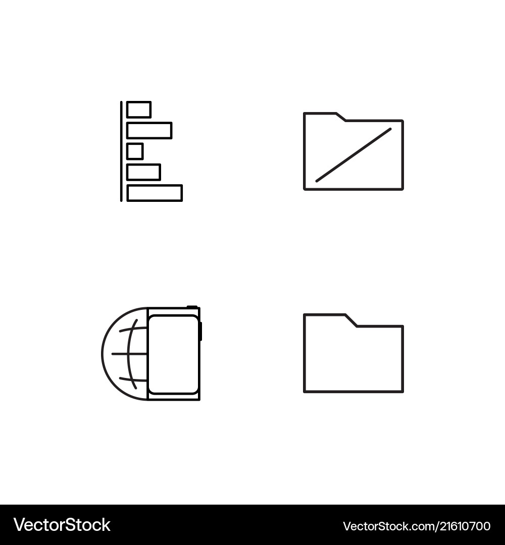 Datenanalyse lineare Icons setzen einfache Umriss Vektorbild