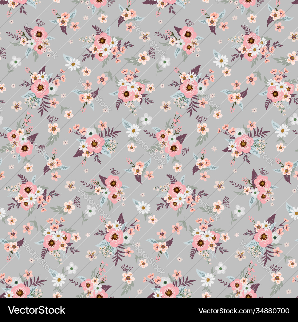 Floral fashion print design for spring dress Floral fashion print design for spring dress vector image