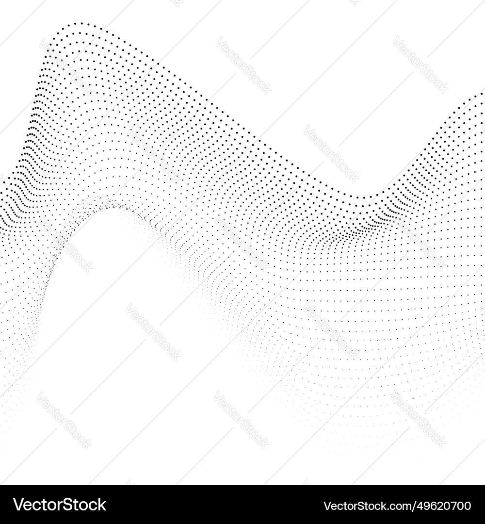 Flowing dots particles wave pattern halftone Flowing dots particles wave pattern halftone vector image