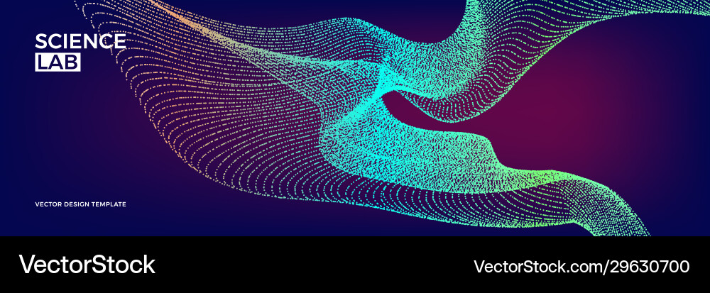Futuristic background with dynamic particles vector image