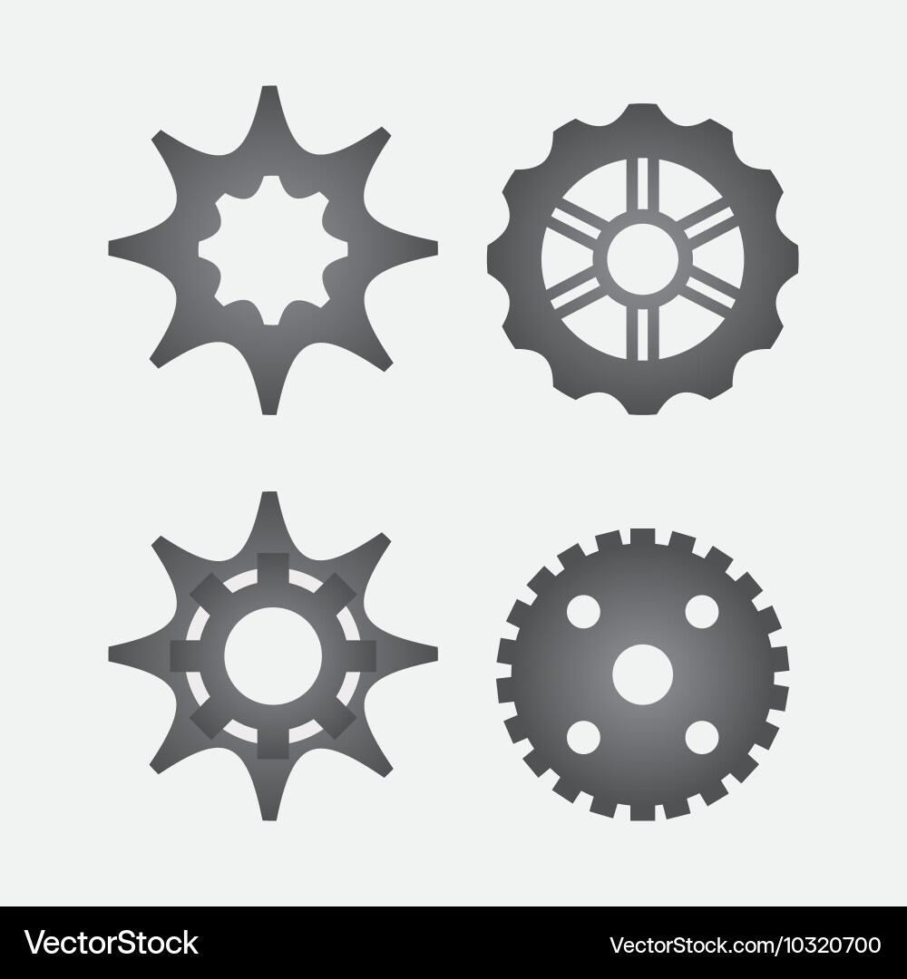 Gear cog machine part set design vector image