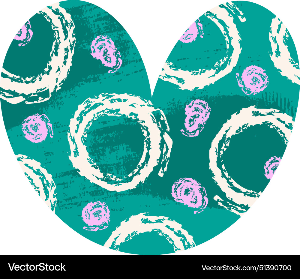Heart with modern splash circles pattern Vector Image