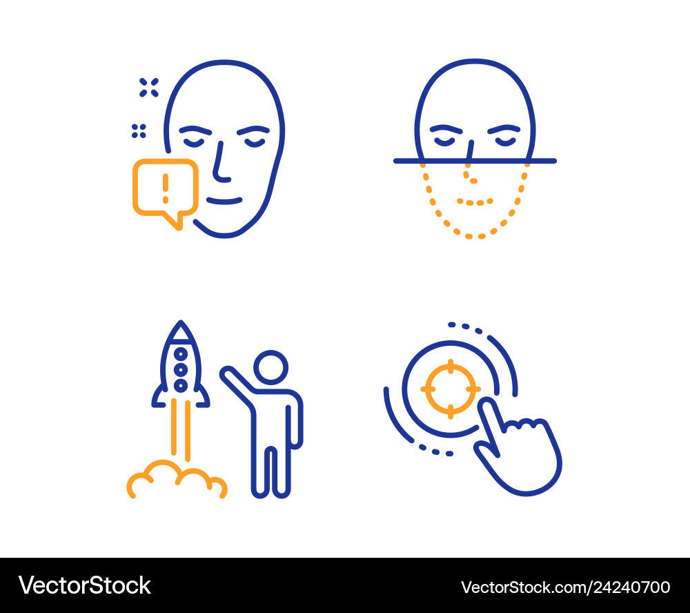 Launch project face recognition Launch project face recognition vector image