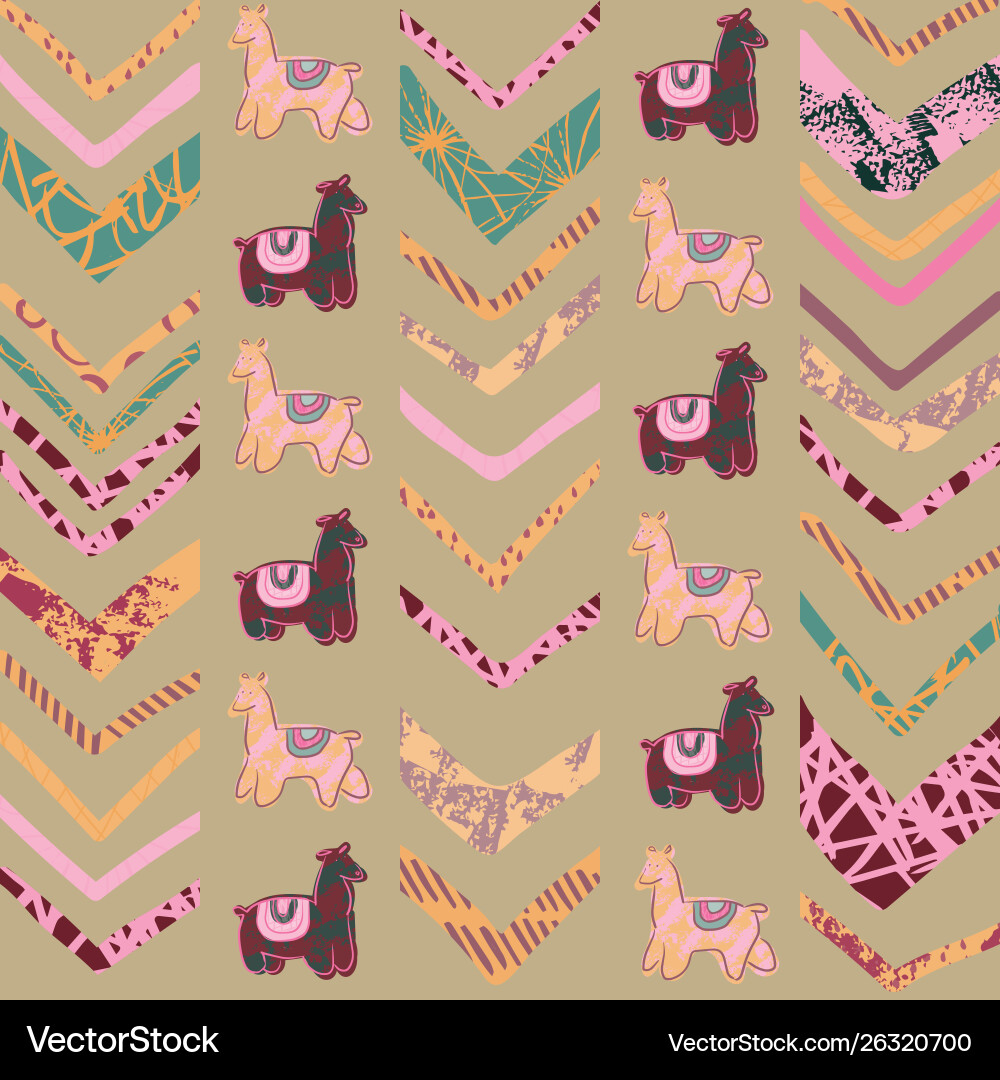 Llama chevron seamless repeat pattern Llama chevron seamless repeat pattern Vector Image