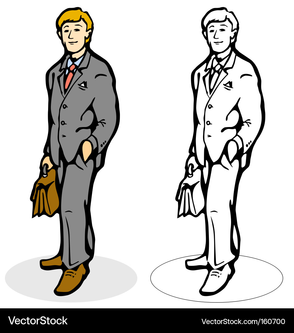 Man with briefcase vector image