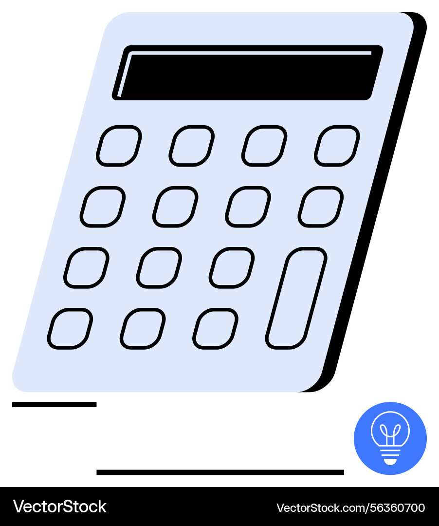 Minimalistic calculator with digital display Minimalistic calculator with digital display vector image