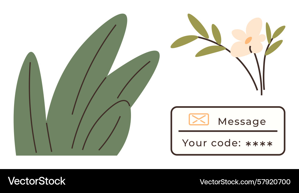 Modern nature-inspired design with message code Vector Image
