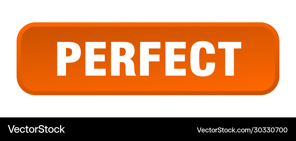Perfect button square 3d push Vector Image