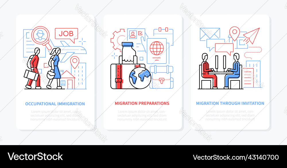 Preparing for migration - line design style Preparing for migration - line design style vector image