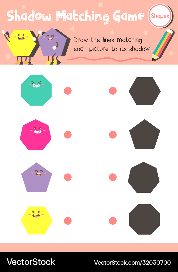 Shadow matching game shape 2 Shadow matching game shape 2 vector image