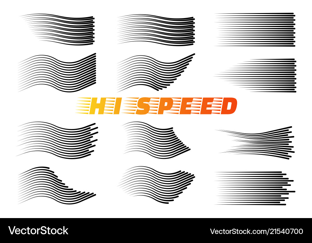 Speed lines isolated set Speed lines isolated set vector image