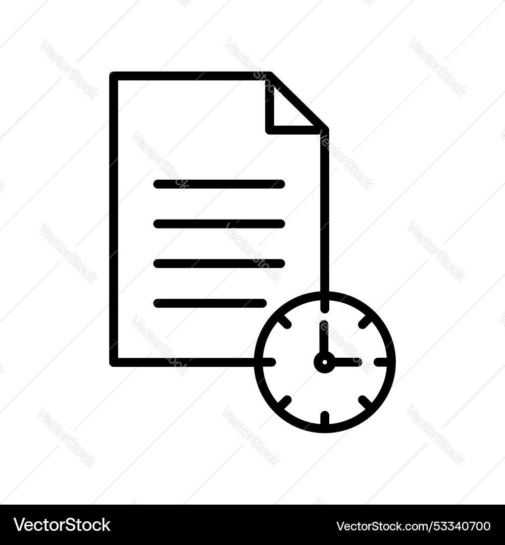 Time management icon set clock work project vector image