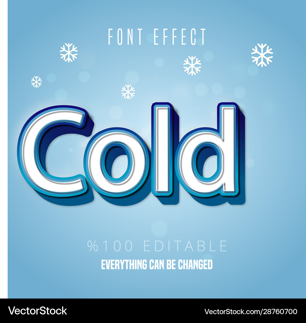 Winter Text Effect - Editable Font Vector Image