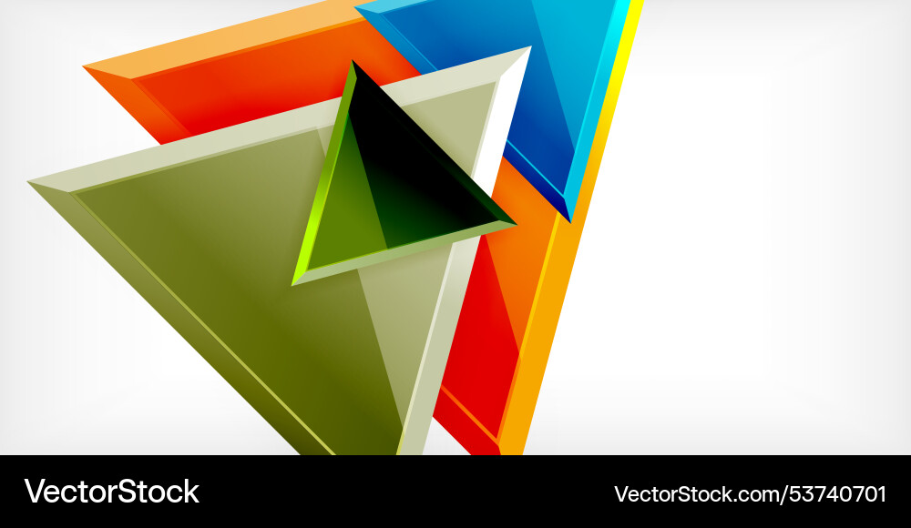 Abstract background - colorful triangles with 3d Vector Image