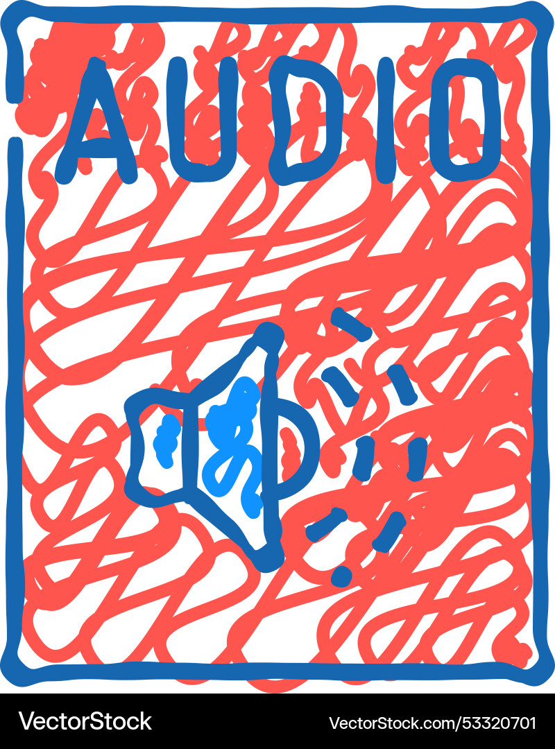 Audio file format document icon doodle Audio file format document icon doodle vector image