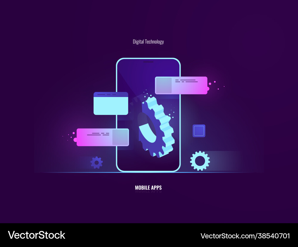 Awesome mobile software application development vector image