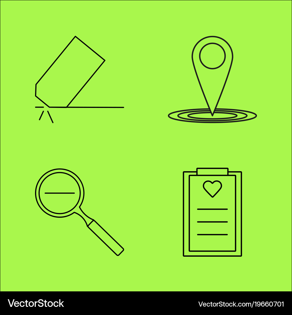 Basic content simple linear outline icon set vector image