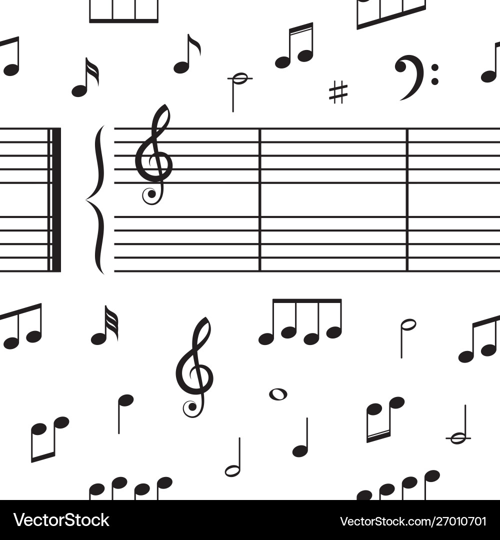 Black Music Notes Pattern vector image
