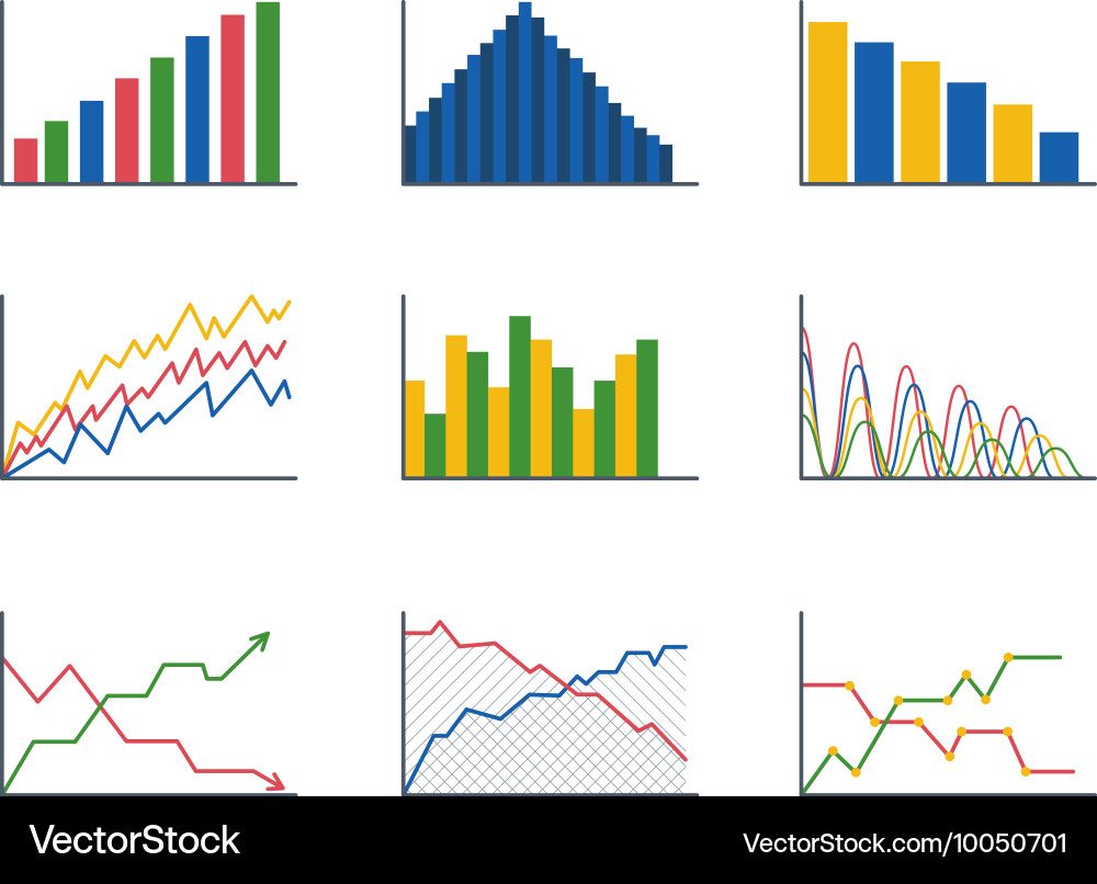 Business data graph analytics Vector Image