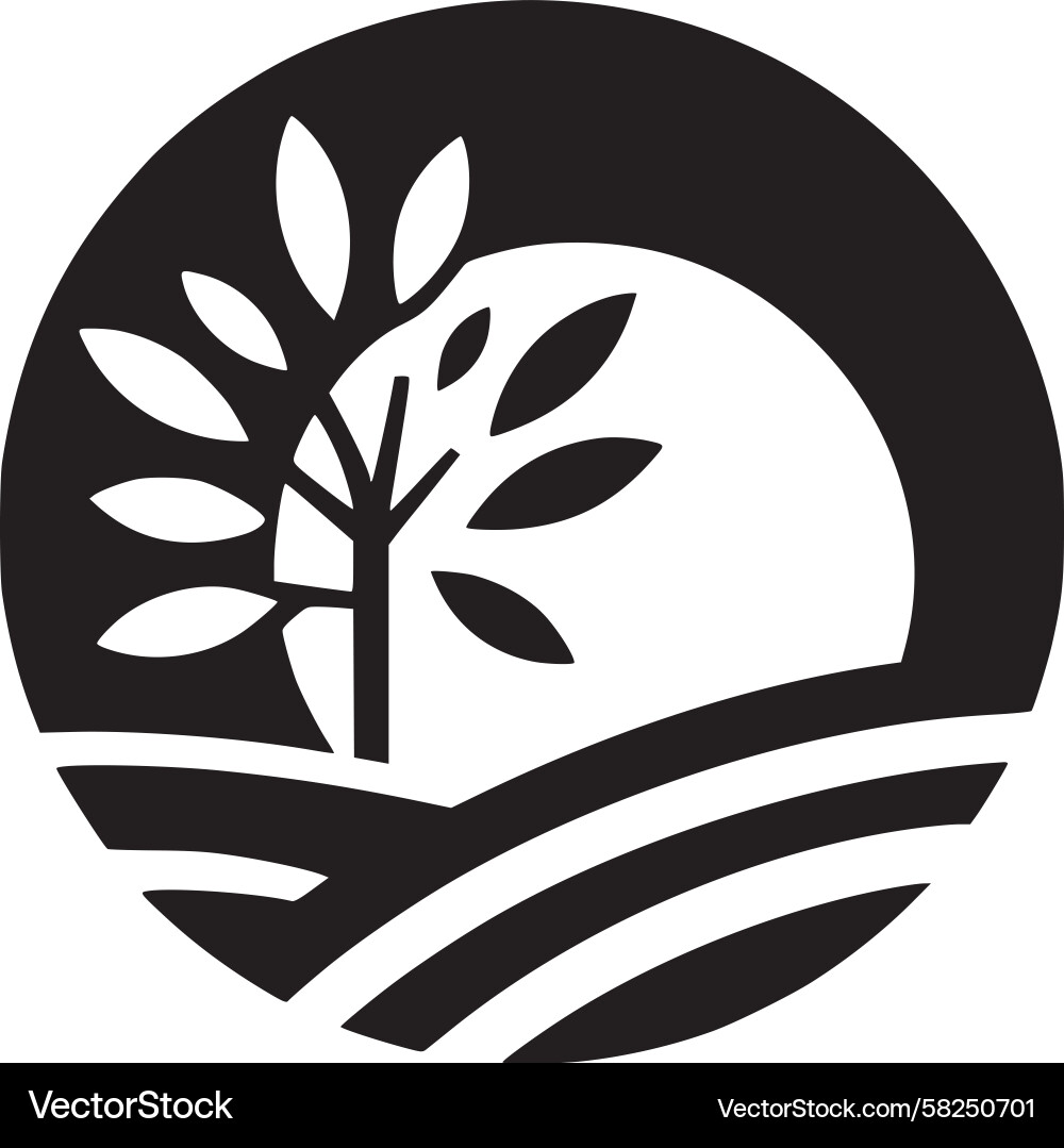 Circular Tree Silhouette – Royalty-Free Vector | VectorStock