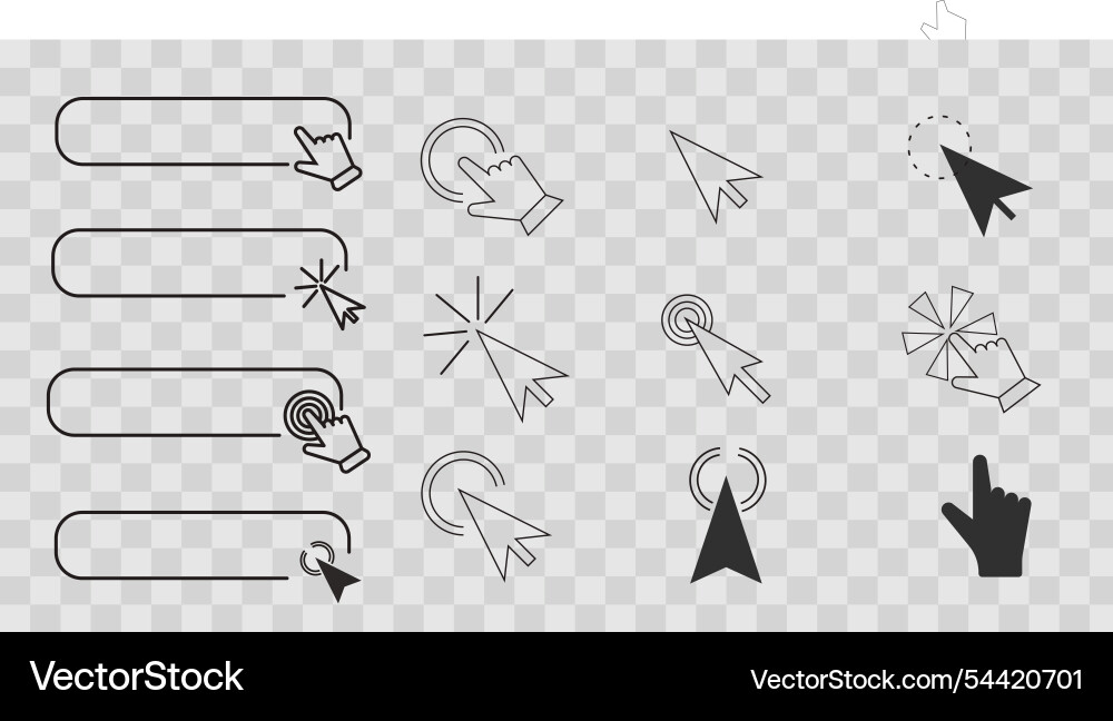 Click here line frame interface bar with cursor Click here line frame interface bar with cursor vector image