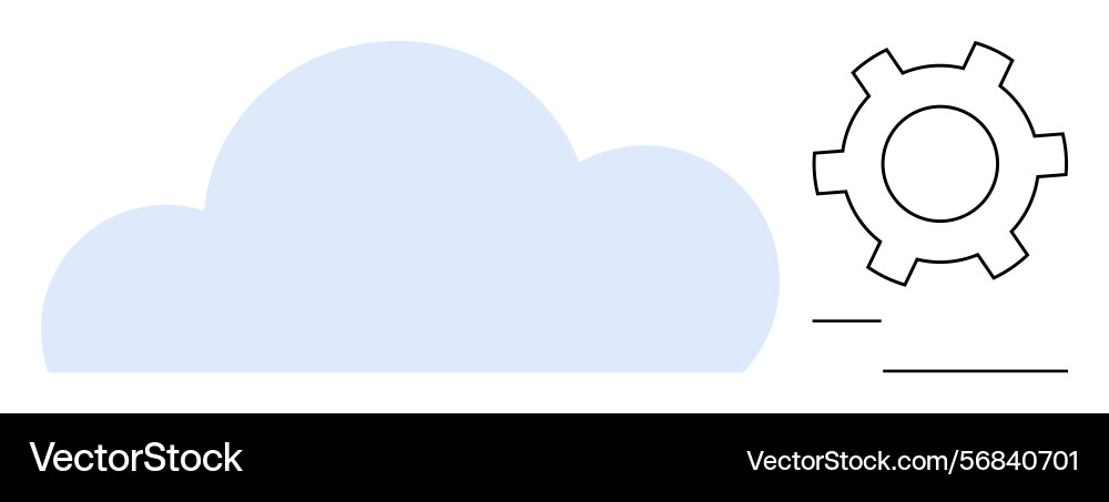 Cloud computing setup with gear icon representing Vector Image