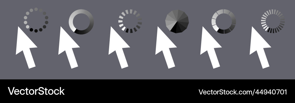 Collection of mouse click cursors Collection of mouse click cursors vector image