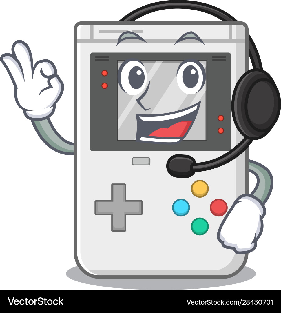 Cute handheld game scroll cartoon character design Cute handheld game scroll cartoon character design vector image