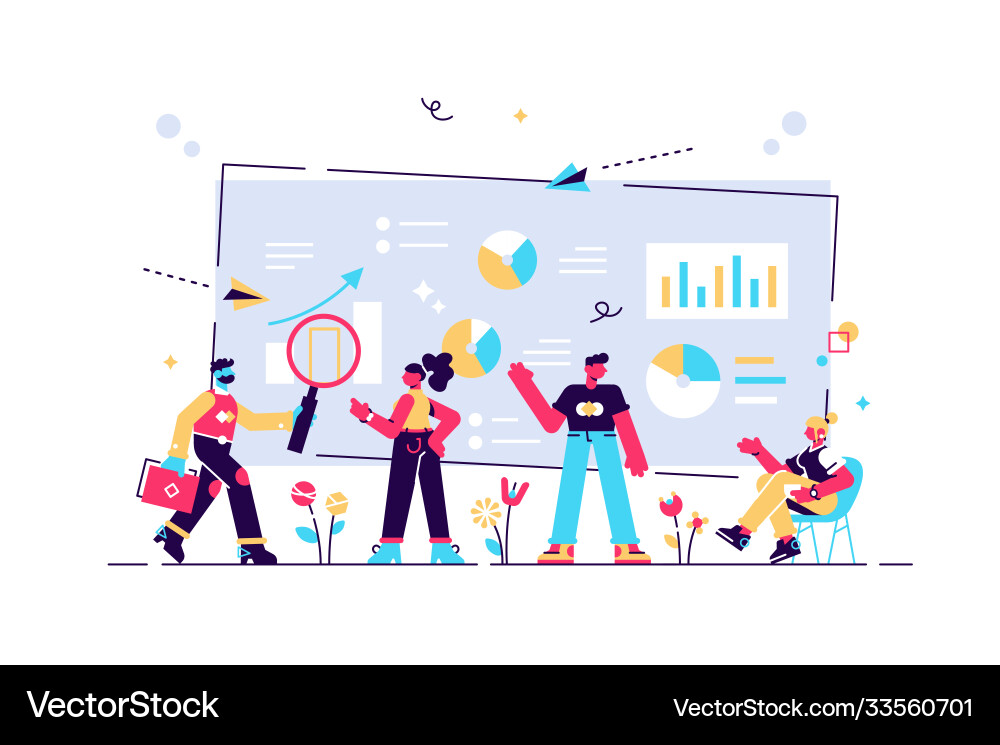 Data analysis website analytics business vector image